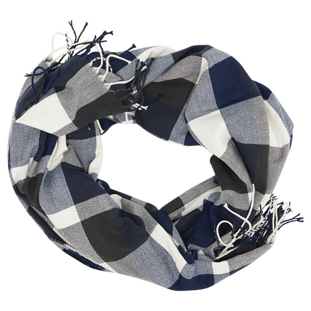 ❤️‍🔥HP❤️‍🔥 Plush Apparel Blue & White Ultra Soft Fringe Scarf